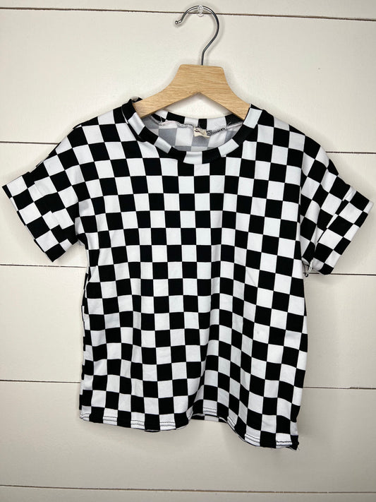 Checkered boxy-T